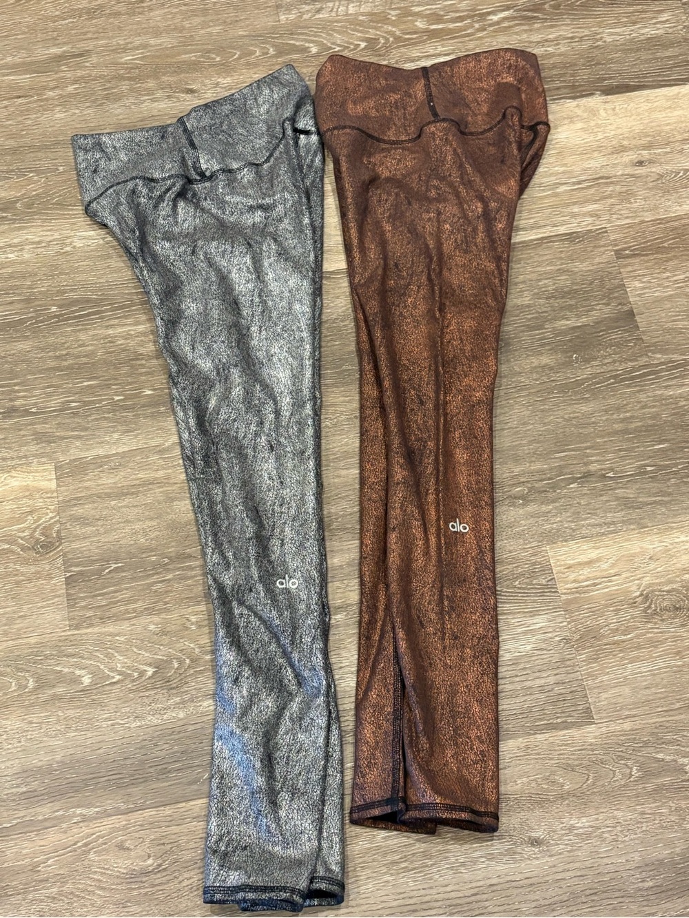Alo workout pants metallic lot of 2